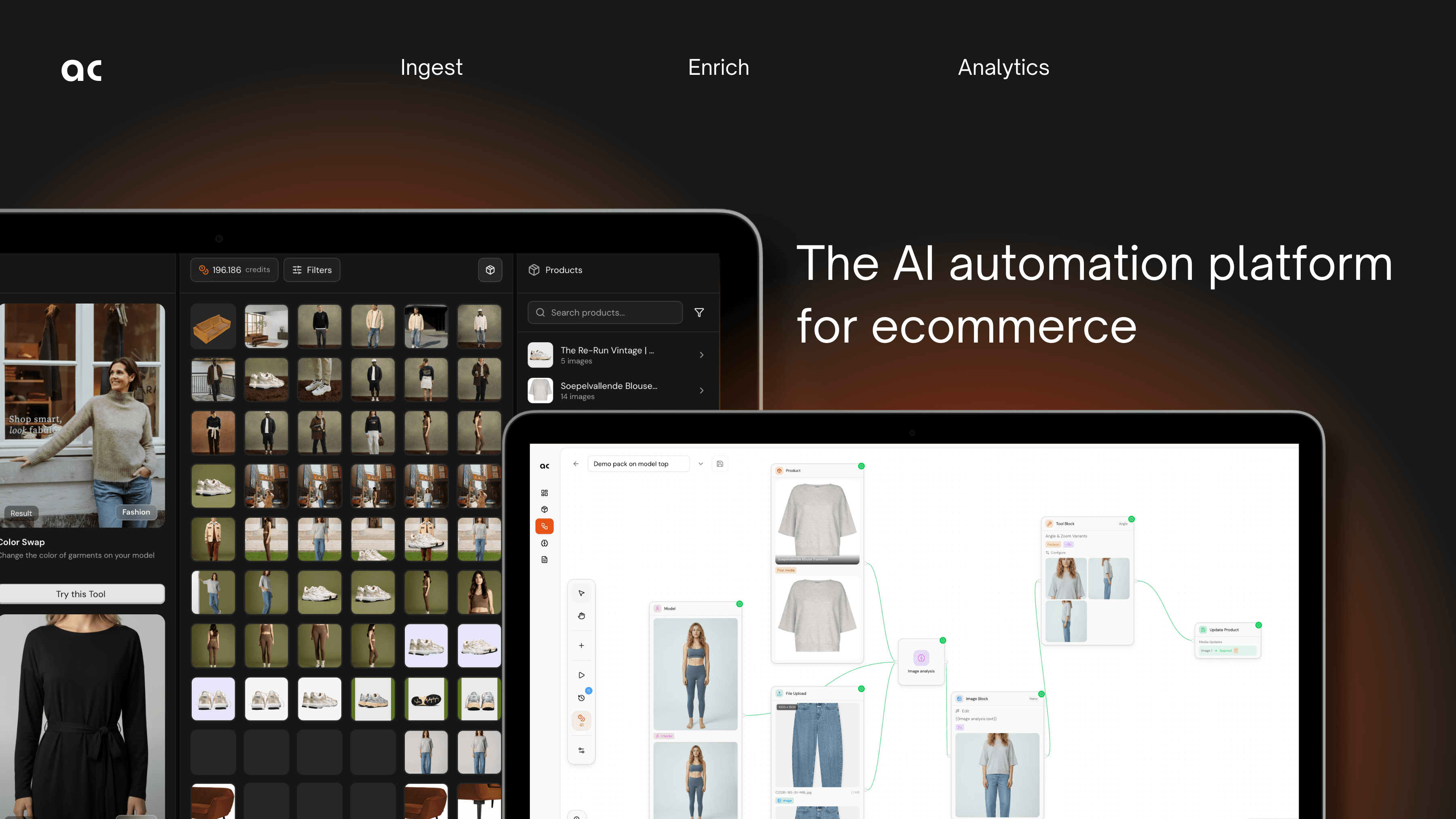Modefotografie für eine ganze Kollektion erzeugt mit Automated Commerce