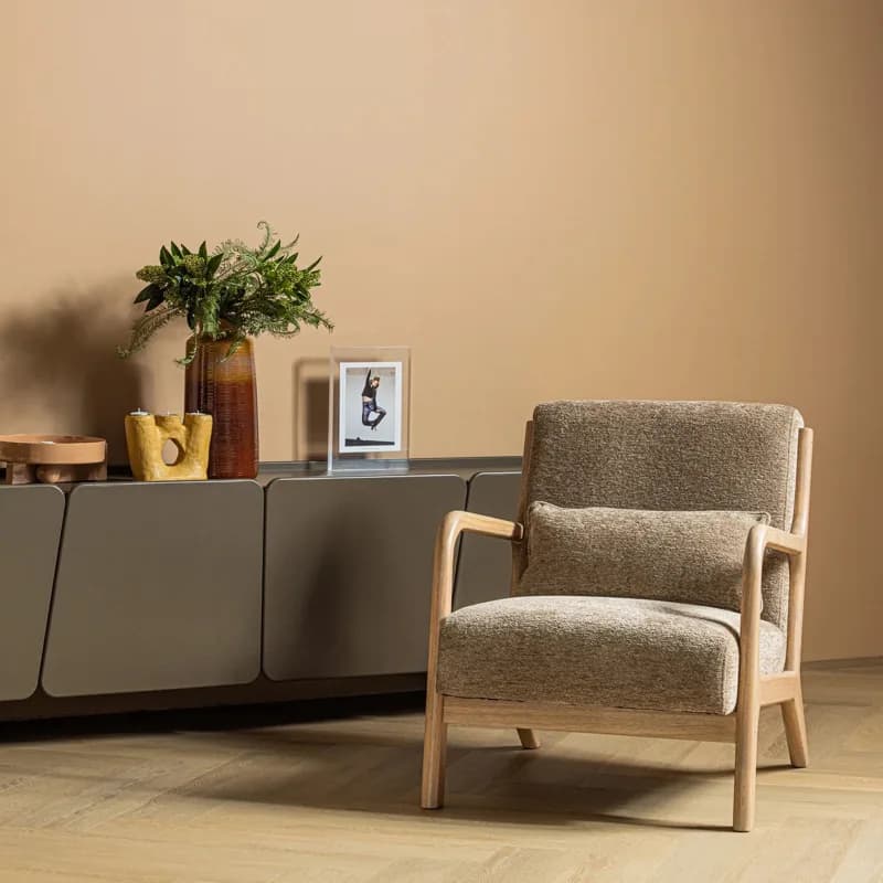 Mark armchair styled in a living room