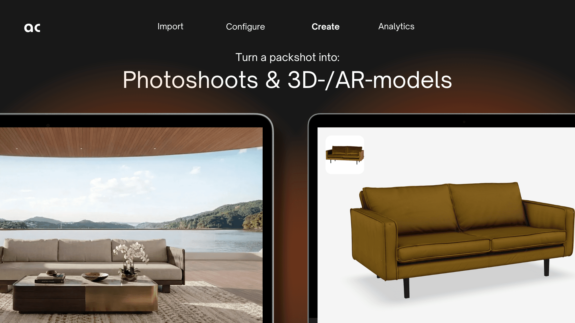 Workflow for luxury furniture: Photography & 3D-models